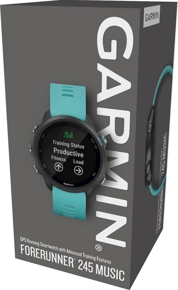 Alt View 16. Garmin - Forerunner 245 Music GPS Smartwatch 42mm Fiber-Reinforced Polymer - Aqua.