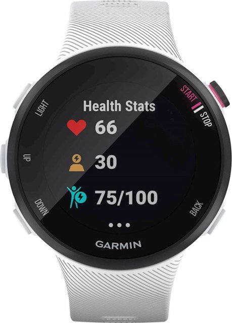 Garmin - Forerunner 45S GPS Heart Rate Monitor Running Smartwatch - White