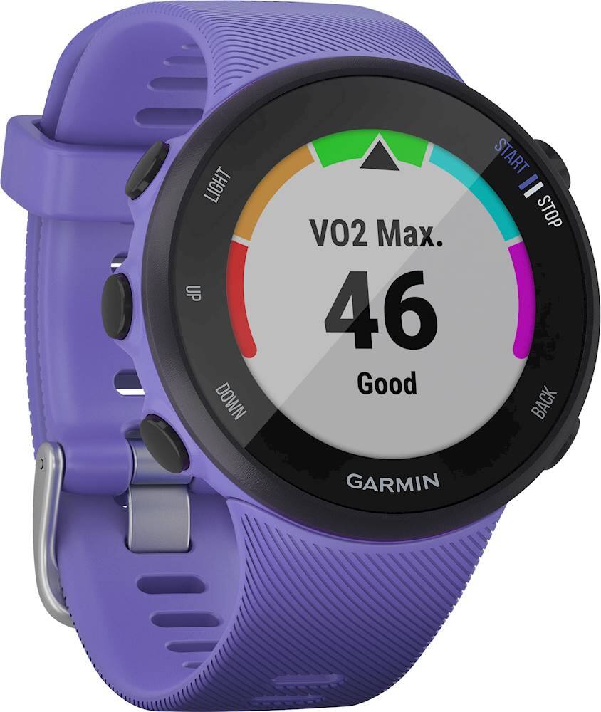 Angle. Garmin - Forerunner 45S GPS Smartwatch 39mm Fiber-Reinforced Polymer - Iris.