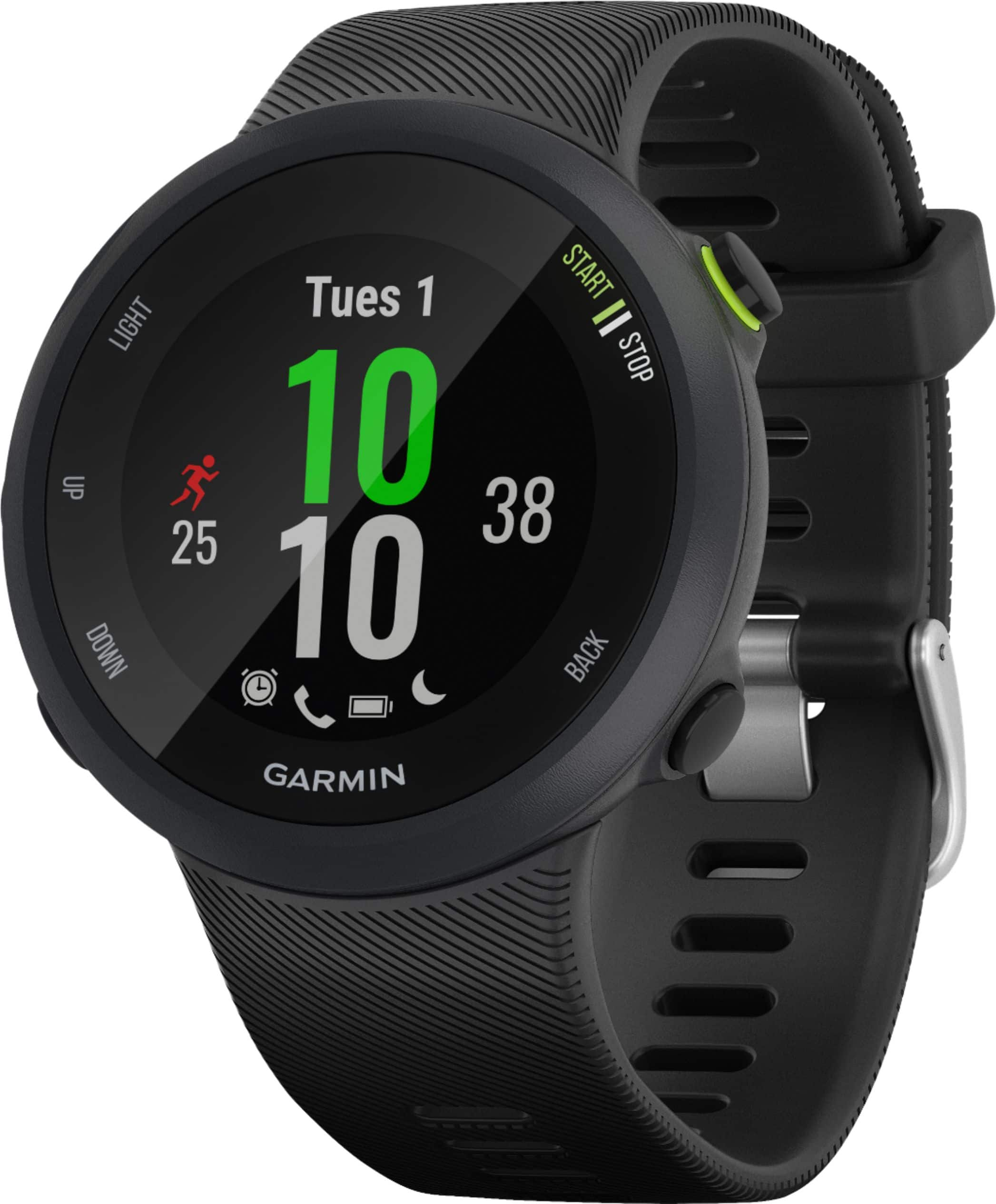 Left View: Garmin - Forerunner 45 GPS Smartwatch 42mm Fiber-Reinforced Polymer - Black