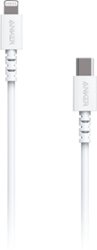 Anker - PowerLine 3' Lightning-to-USB Type C Charge-and-Sync Cable - White - Front_Zoom