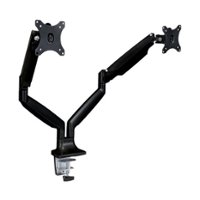Mount-It! - Full Motion Dual Monitor Desk Mount With Gas Spring Arms - Black - Left_Zoom