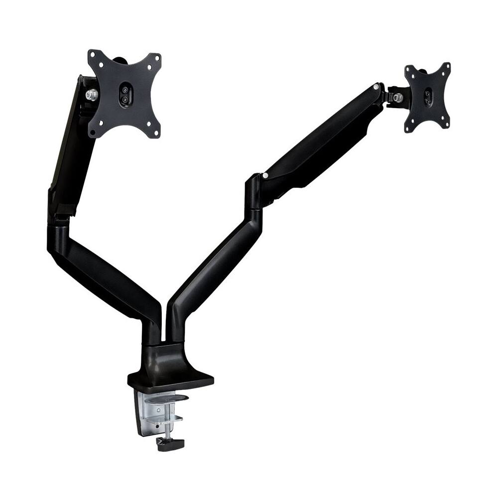Mount-It! - Dual Monitor Desk Mount With Gas Spring Arms Up to 32" - Black