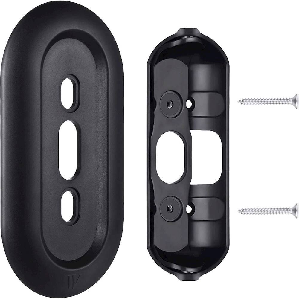 Alt View 13. Wasserstein - Wall Plate and Adjustable Angle Wall Mount Bundle for Nest Hello Video Doorbell - Black.
