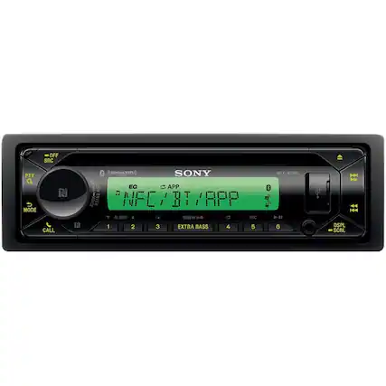 Front. Sony - In-Dash CD/DM Receiver - Built-in Bluetooth - Satellite Radio-ready with Detachable Faceplate - Black.