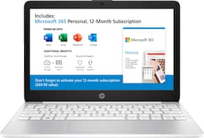HP - Stream 11.6" Laptop - Intel Atom x5 - 4GB Memory - 64GB eMMC Flash Memory - Vertical Brushed Pattern, Diamond White - Front_Zoom