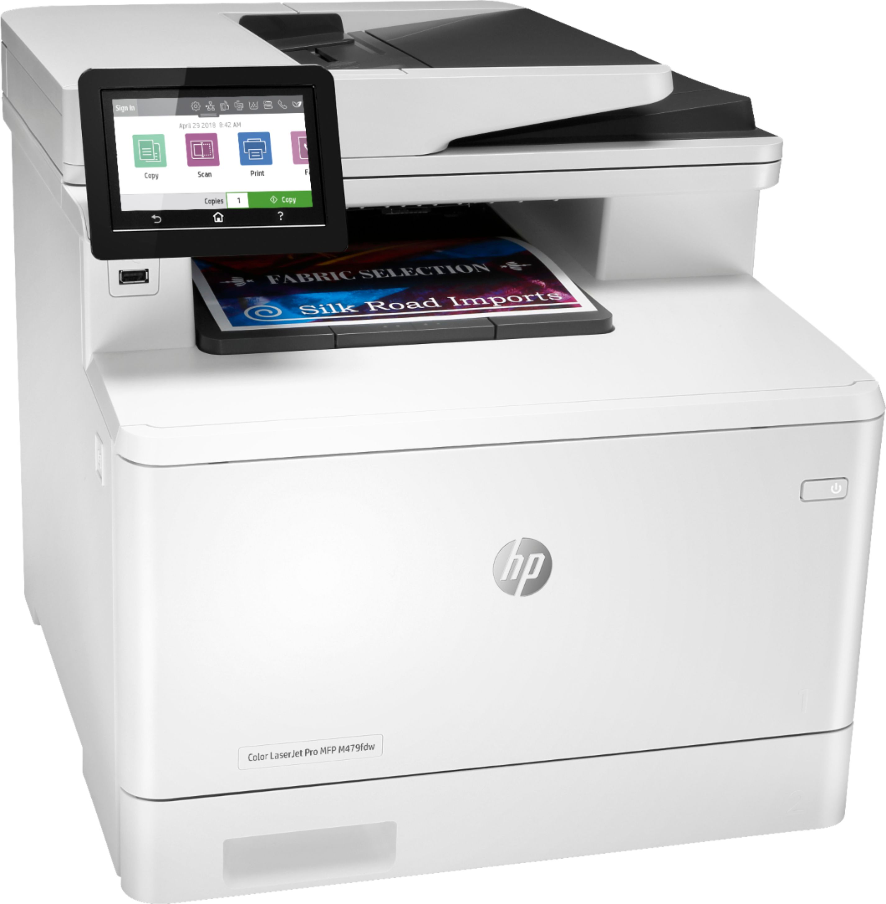 Angle View: HP - LaserJet Pro M479fdw Wireless Color All-In-One Laser Printer - White
