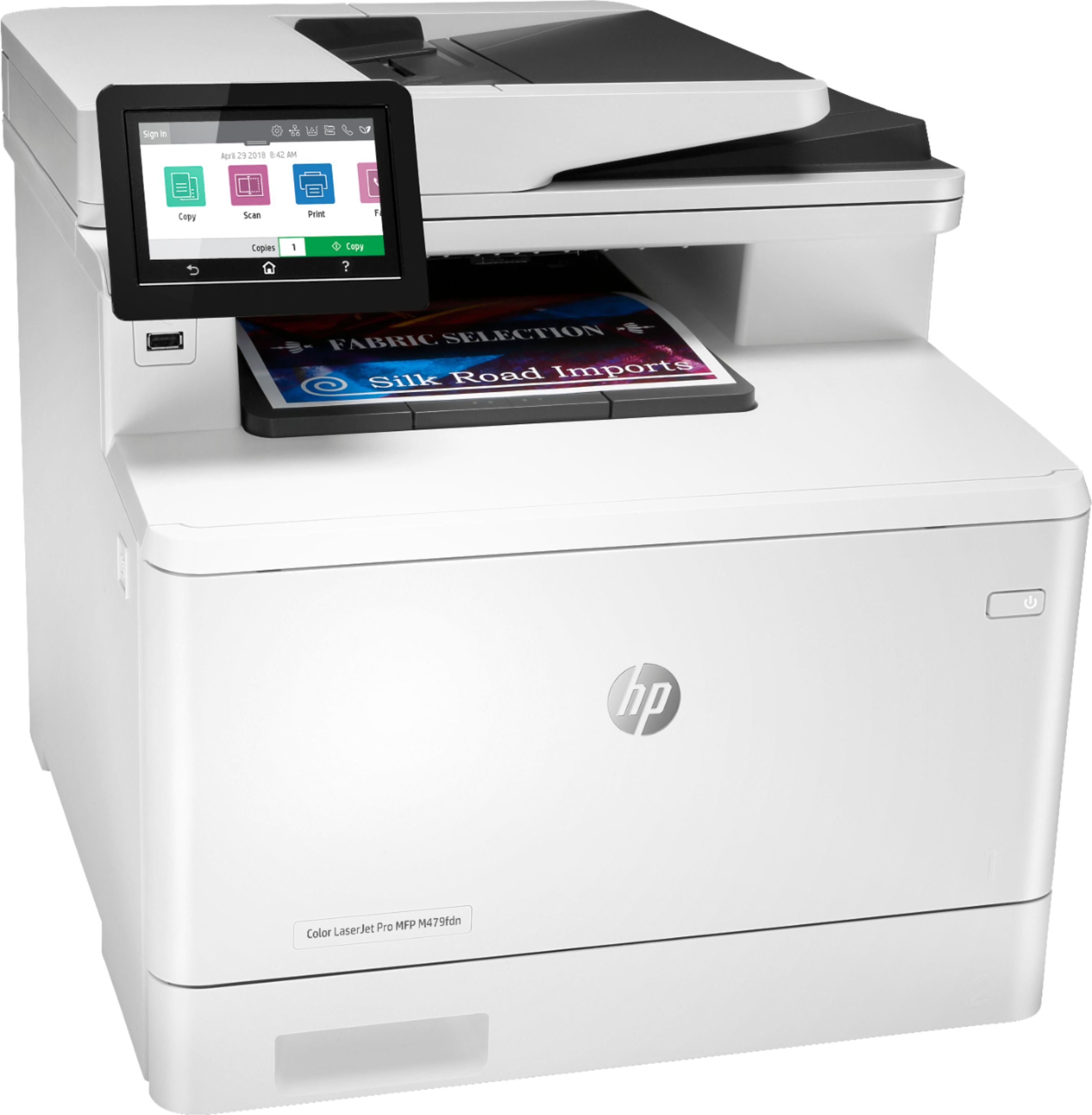 Angle View: HP - LaserJet Pro M479fdn Color All-In-One Laser Printer - White