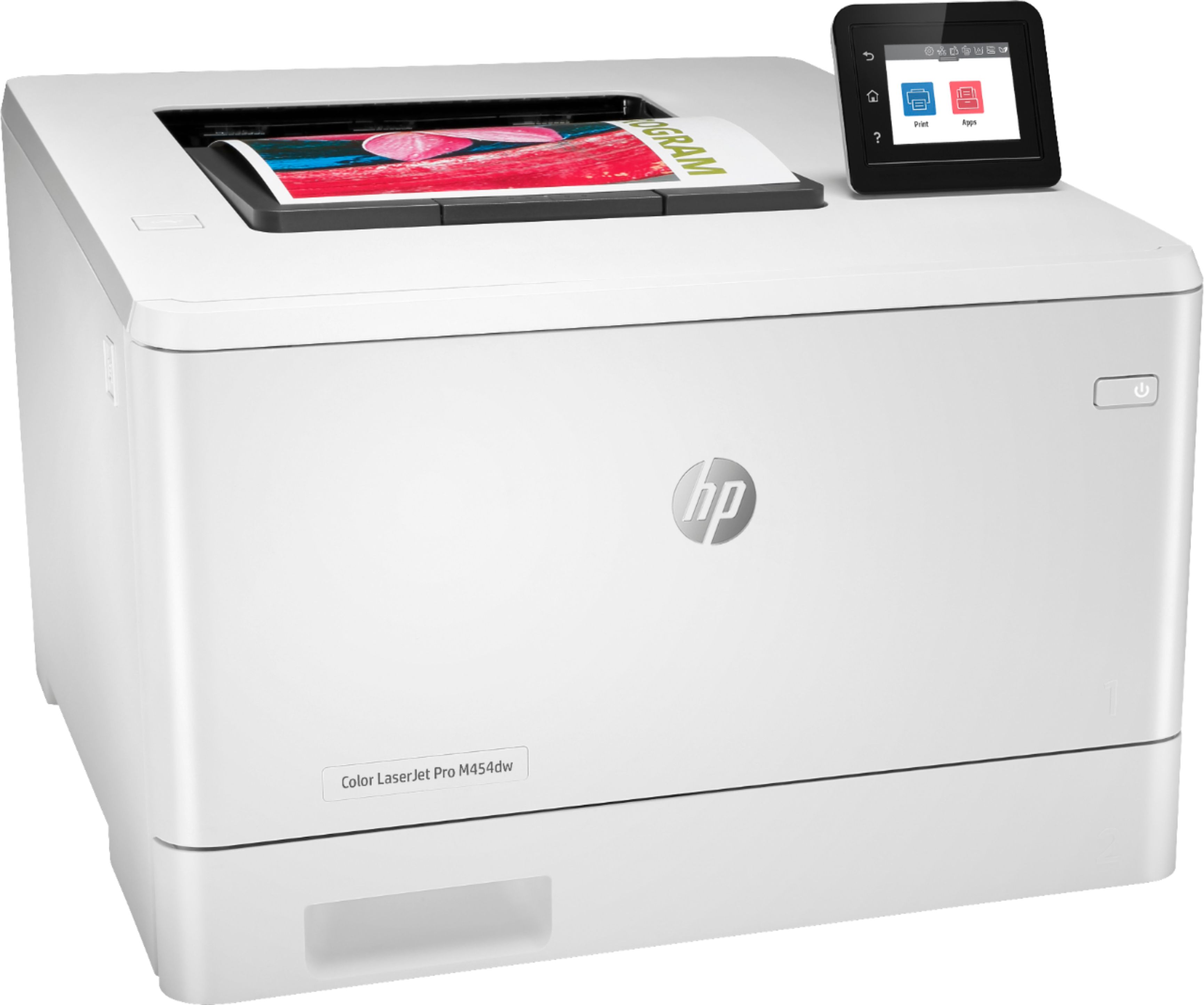 Angle View: HP - LaserJet Pro M454dw Wireless Color Laser Printer - White