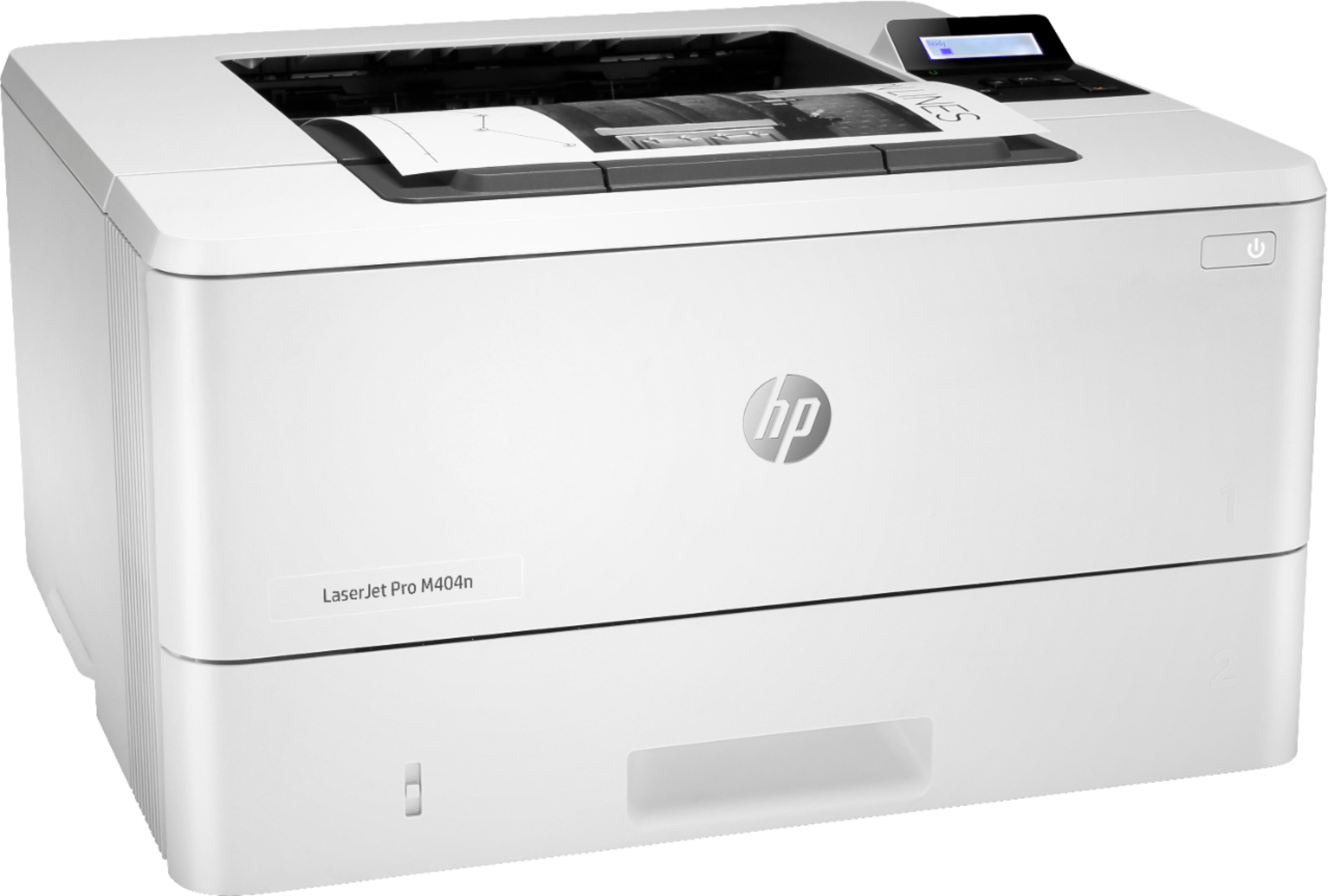 Angle View: HP - LaserJet Pro M404n Black-and-White Laser Printer - White