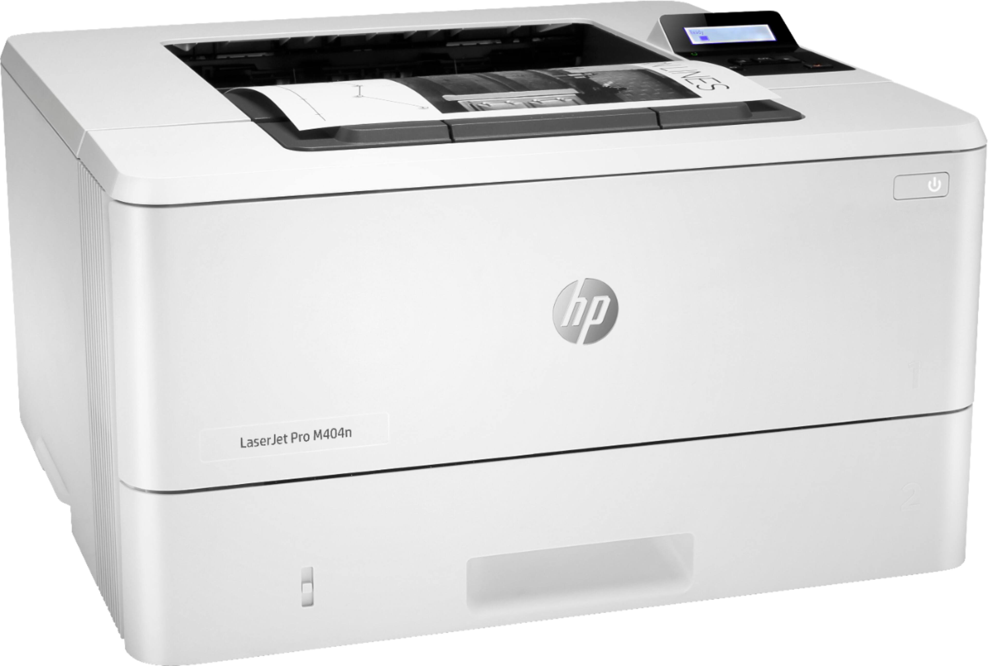 Angle. HP - LaserJet Pro M404n Black-and-White Laser Printer - White.
