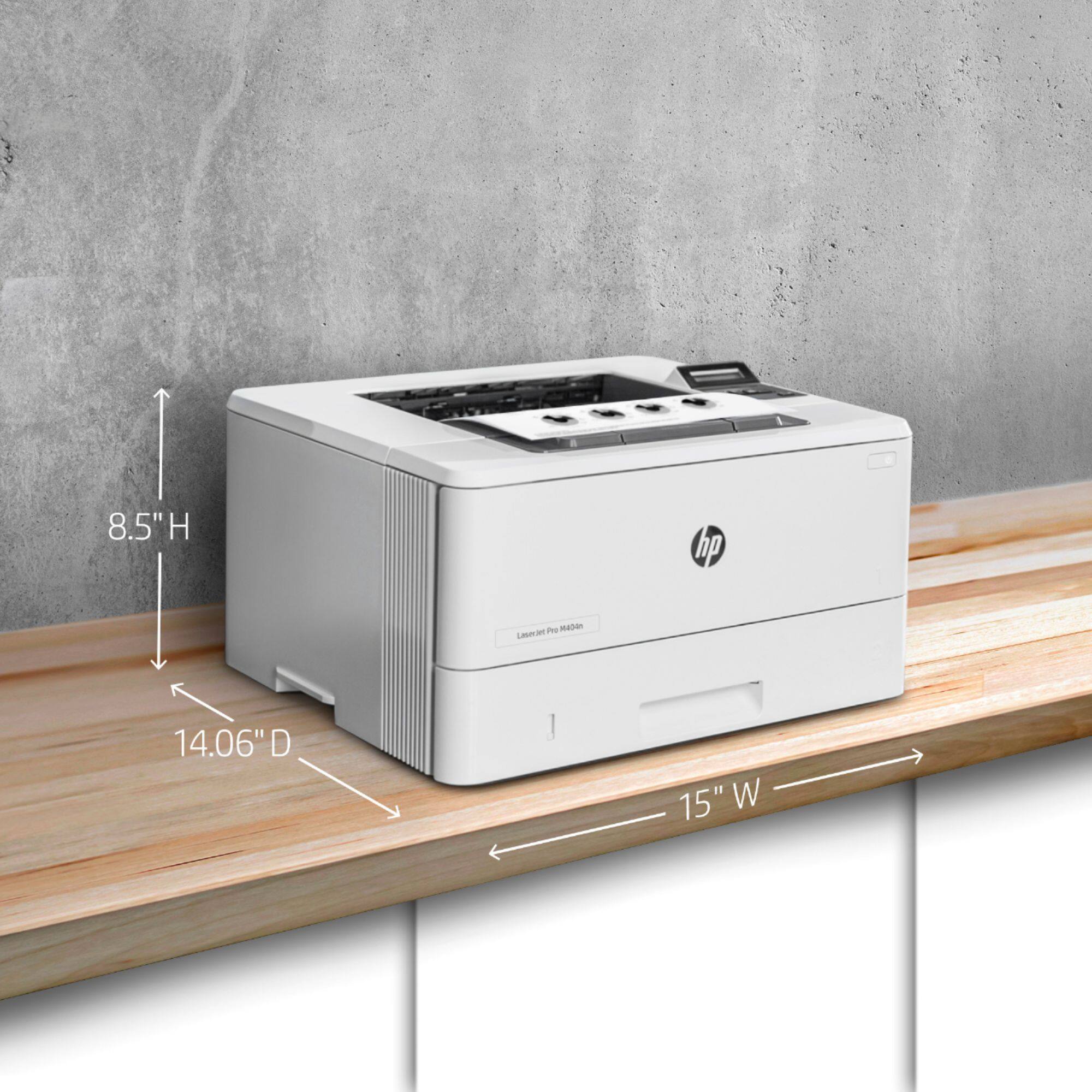 Alt View 18. HP - LaserJet Pro M404n Black-and-White Laser Printer - White.