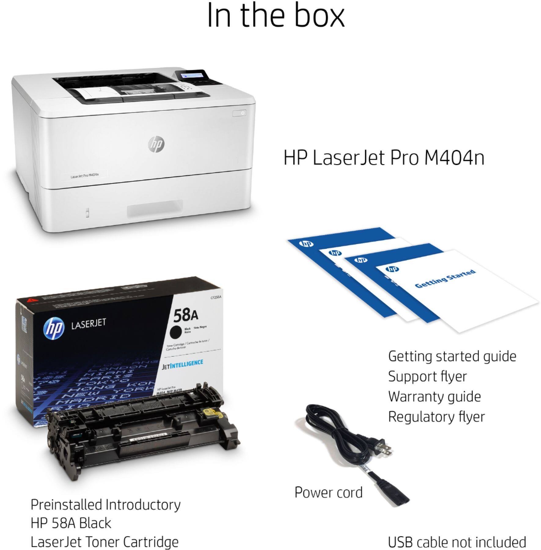 Alt View 19. HP - LaserJet Pro M404n Black-and-White Laser Printer - White.