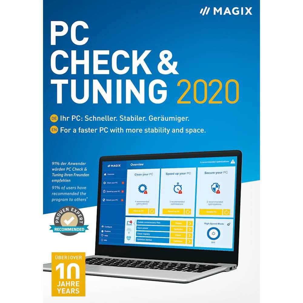 Front. MAGIX - PC Check & Tuning 2020 (6-Devices) (1-Year Subscription).