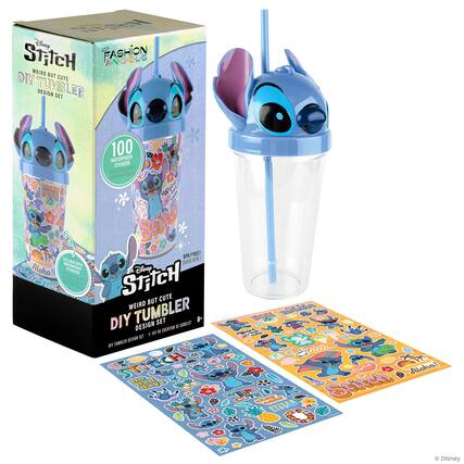 Disney Stitch Fashion Tumbler DIY Design Set: 100 Waterproof Stickers, Auto-Collants, Impermeables. Weird but Cute!