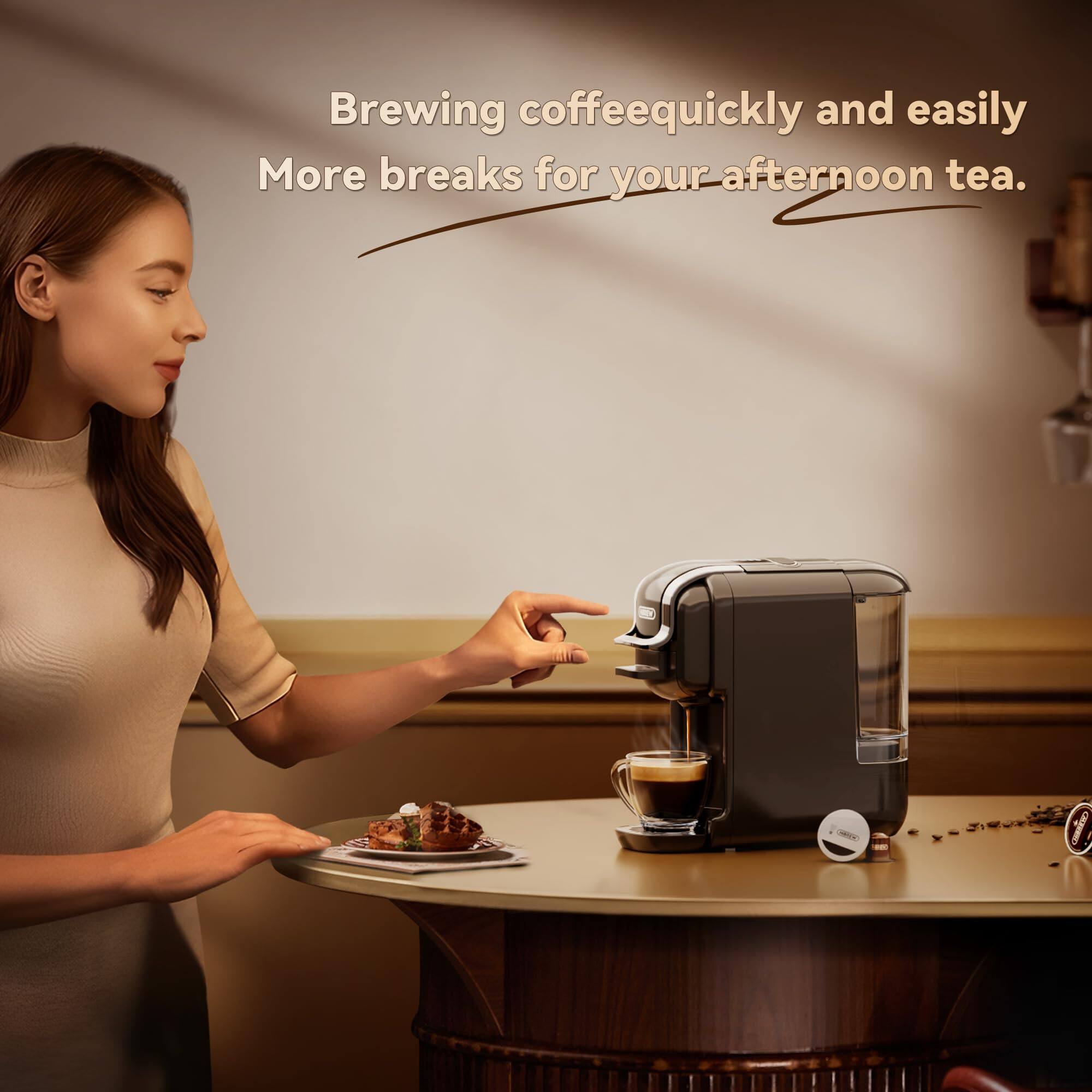 Brewing coffee quickly and easily. More breaks for your afternoon tea.