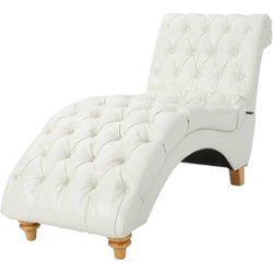 Noble House - Milton Tufted Chaise Lounge - Ivory - Left_Zoom