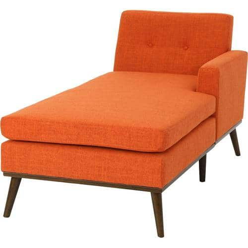 Noble House - Nash Mid-Century Modern Fabric Chaise Lounge - Muted Orange