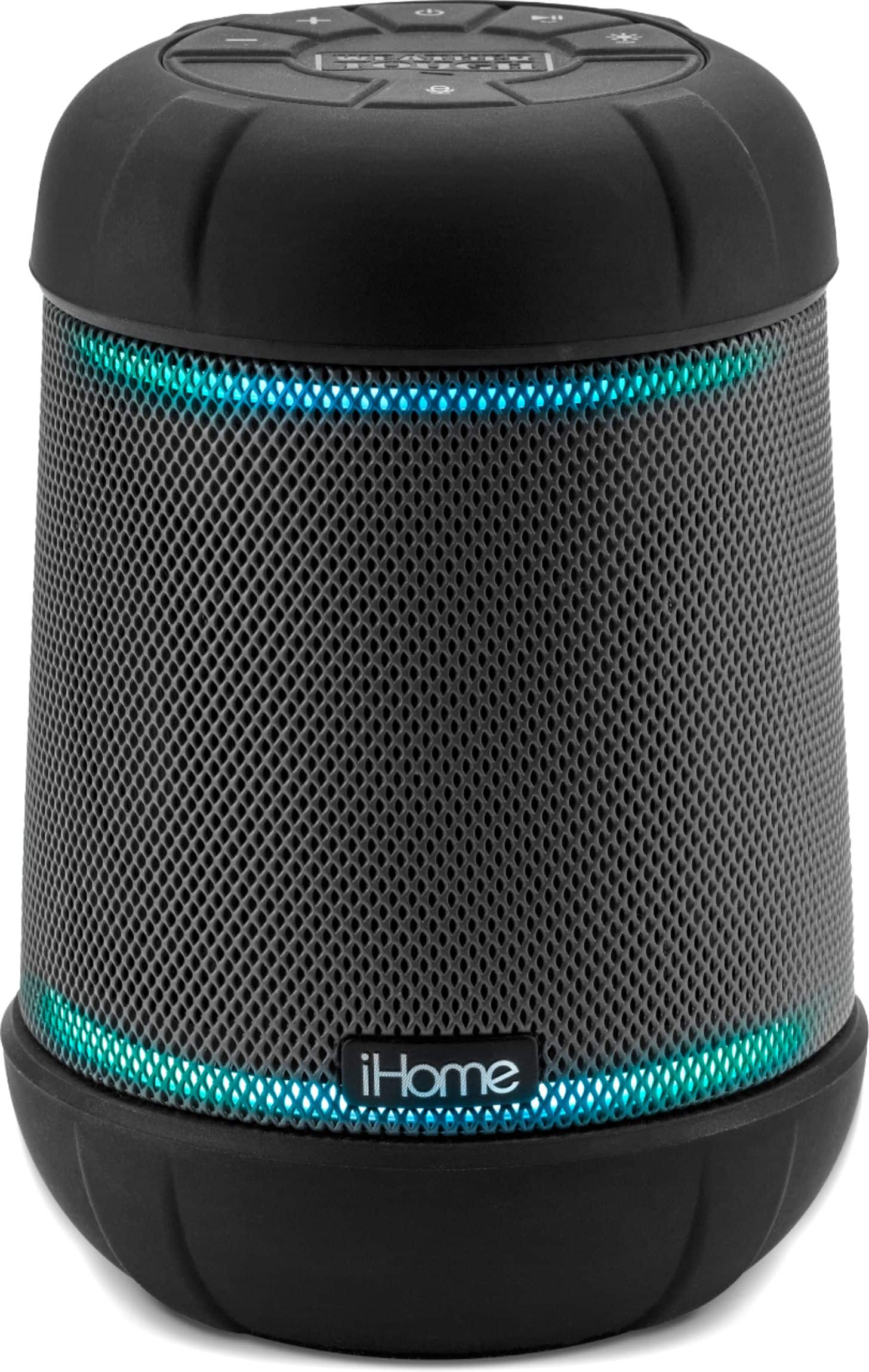 Front. iHome - IBT158 Portable Bluetooth Speaker - Black.
