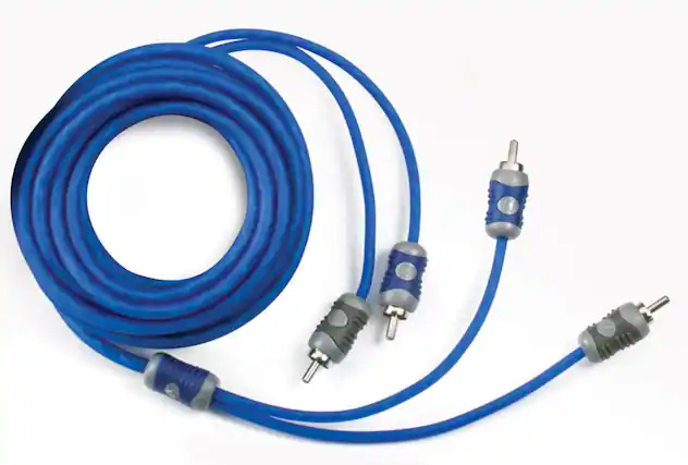 Front. KICKER - K-Series Interconnects 3.3' Audio RCA Cable - Blue.