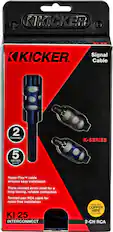 Front. KICKER - K-Series Interconnects 16.4' Audio RCA Cable - Blue.