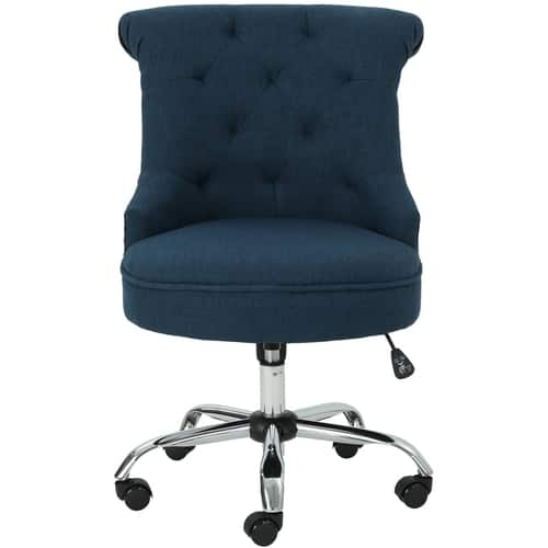 Noble House - Sturgis Fabric Desk Chair - Navy Blue