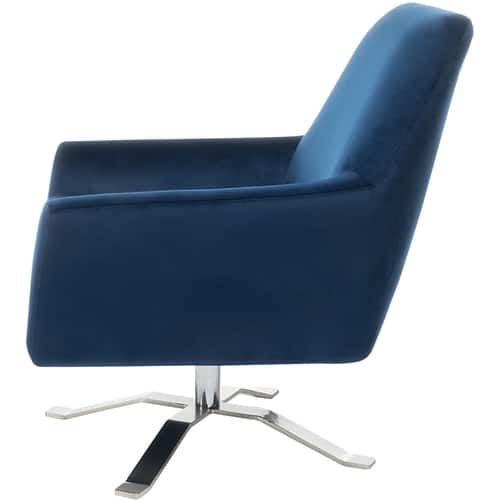 Noble House - Bingham Vintage Velvet Club Chair - Navy Blue