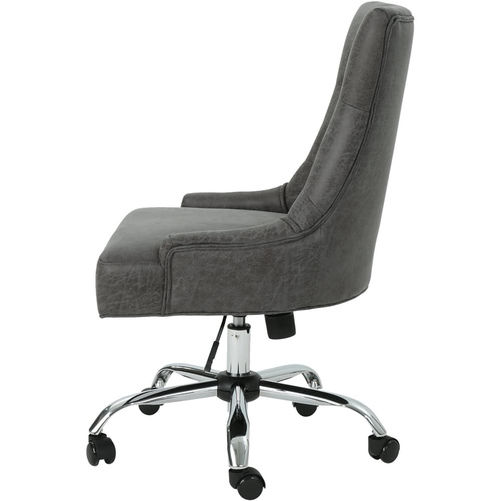 Angle View: Noble House - Cologne 5-Pointed Star Microfiber and Chrome Office Chair - Slate