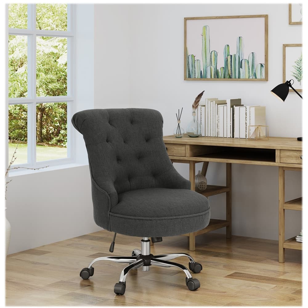 Best Buy: Noble House Sturgis Fabric Desk Chair Dark Gray 304960