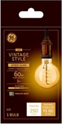 GE - Vintage 250-Lumen, 5W Dimmable G25 LED Light Bulb, 60W Equivalent - Amber - Front_Zoom