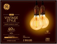 Front Zoom. GE - Vintage 280-Lumen, 4.5W Dimmable G25 LED Light Bulb, 40W Equivalent (2-Pack) - Amber.