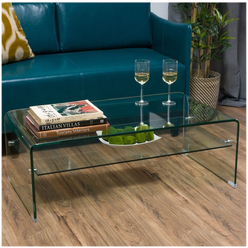 Left View: Noble House - Bowesmont Rectangular Tempered Glass Coffee Table