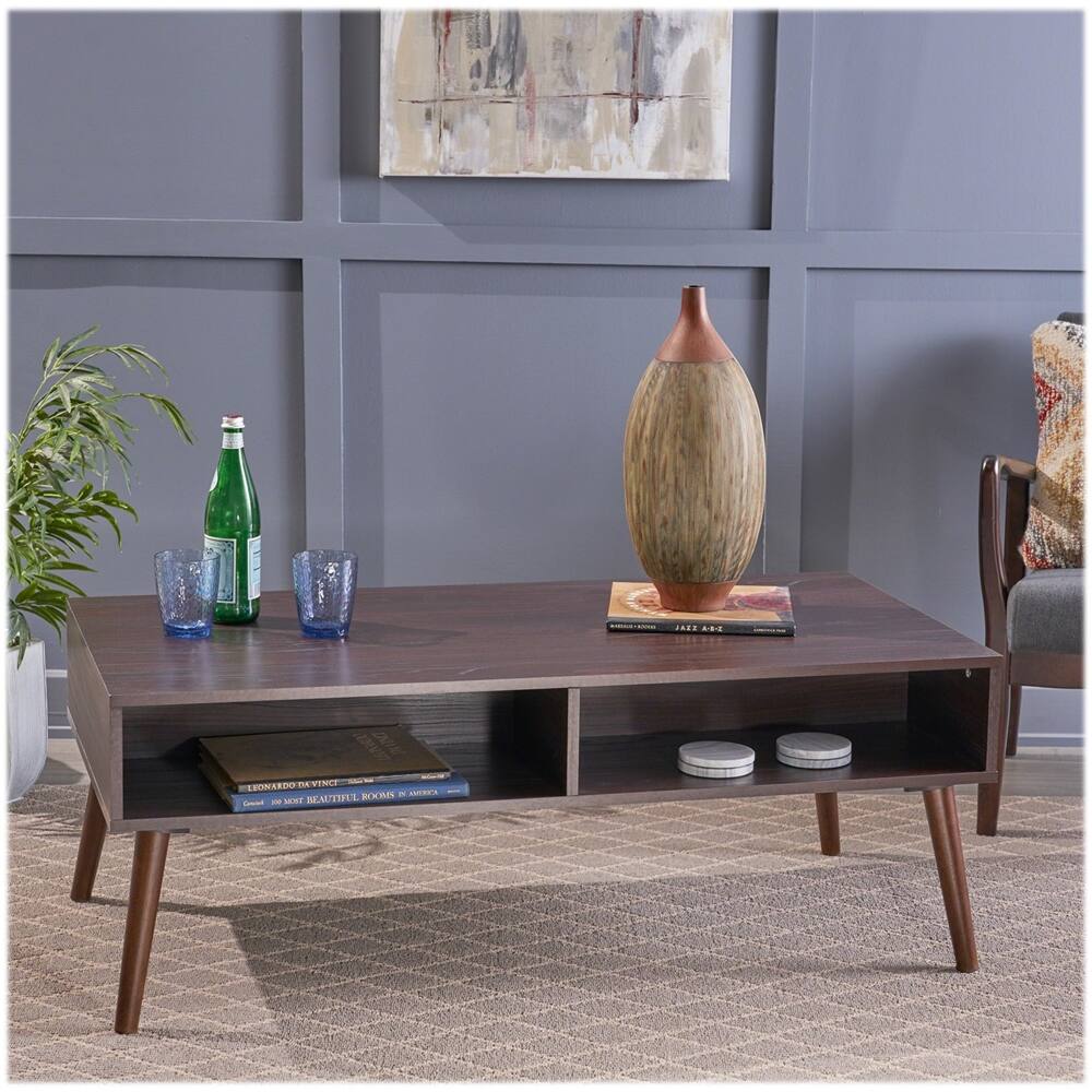 Left View: Noble House - Northwood Wood Mid-Century High Coffee Table - Natural