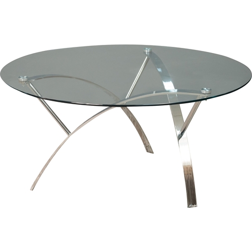 Noble House - Nanson Round Contemporary Tempered Glass Coffee Table