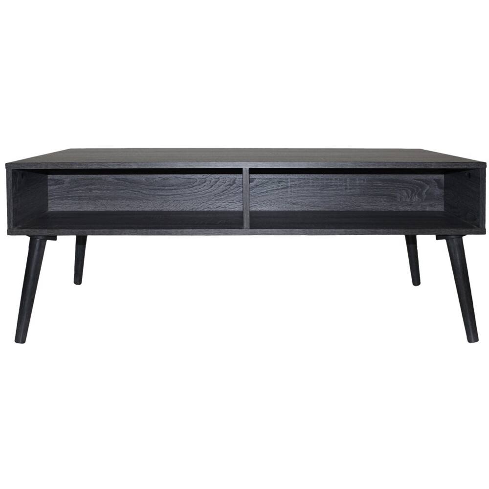 Front. Noble House - Parshall Rectangular Mid-Century Faux Wood Coffee Table.