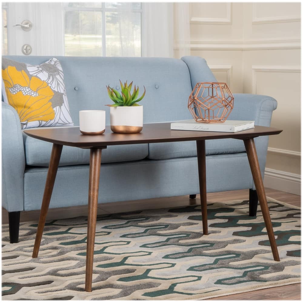 Left View: Noble House - Northwood Wood Mid-Century High Coffee Table - Walnut