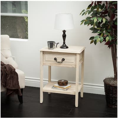 Noble House - Chester Rectangular Acacia Wood 1-Drawer Accent Table
