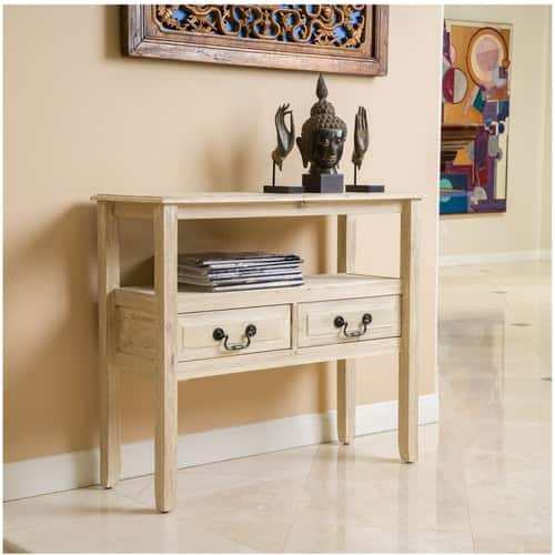 Noble House - Westover Acacia Wood Accent Table - Brushed Morning Mist