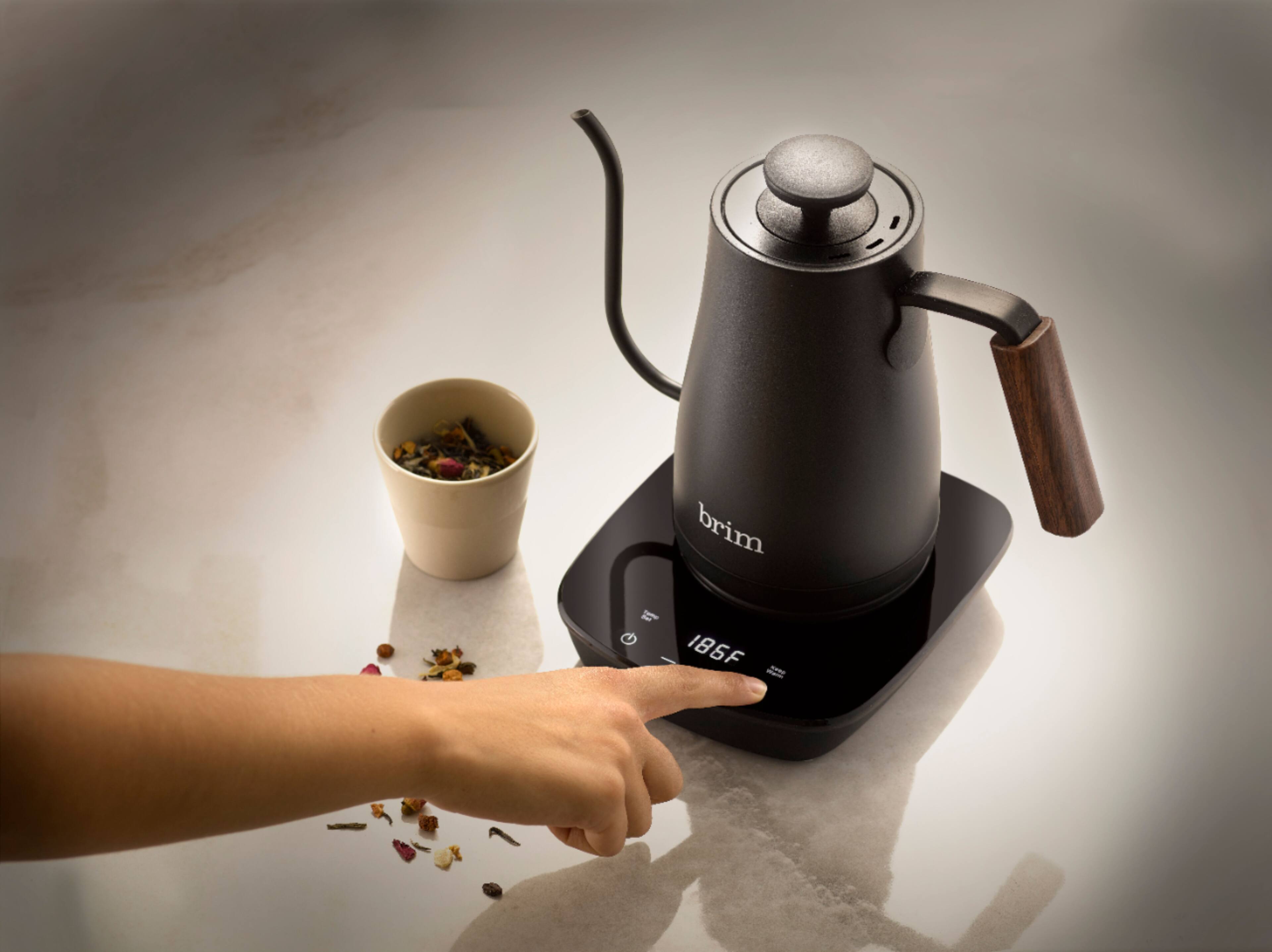 Alt View 19. Brim - 0.8L Precision Temperature & Perfect Pour Capacitive Gooseneck Kettle - Matte Black Stainless Steel.