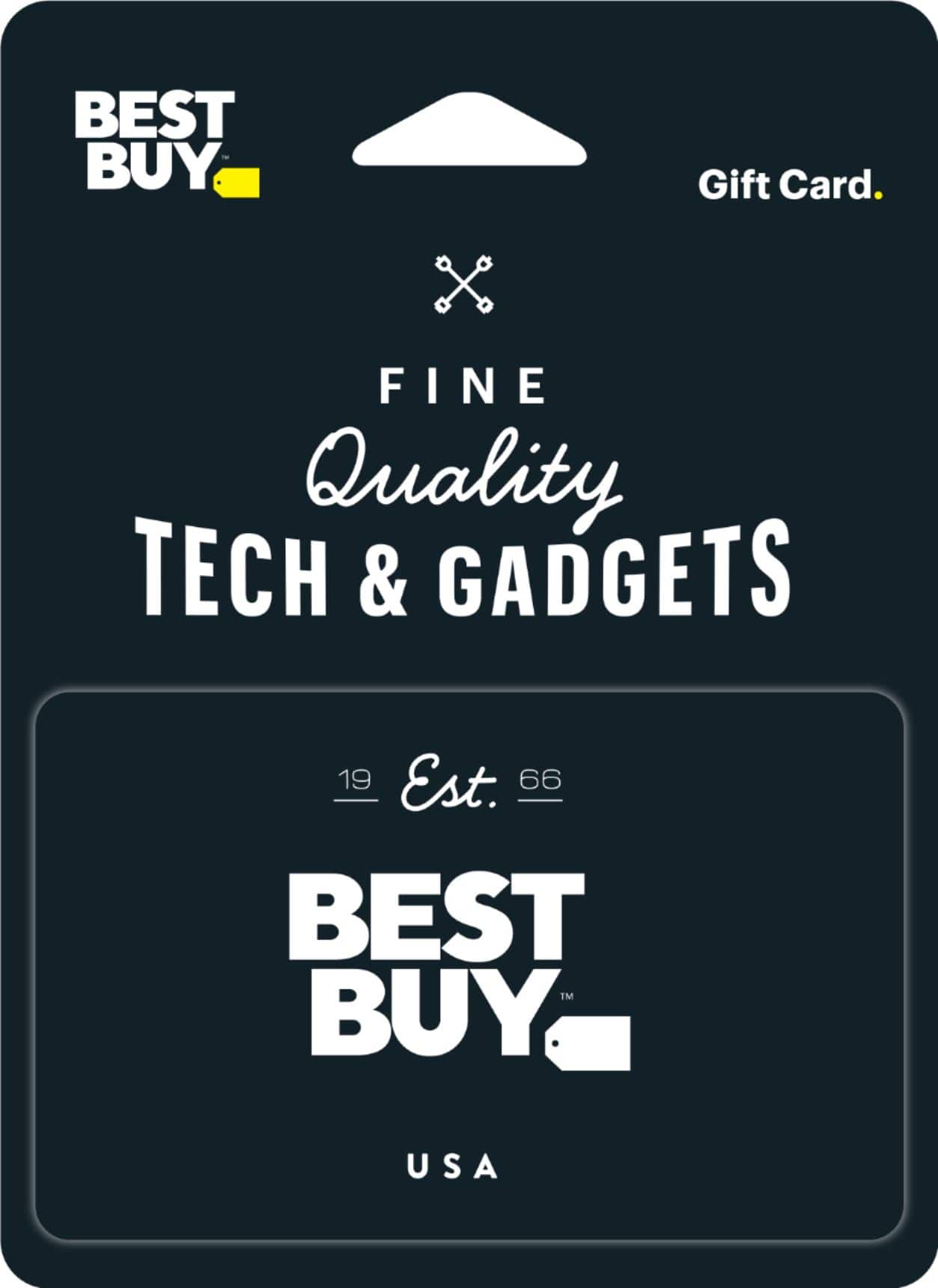 BEST BUY Gift Card. Fine Quality Tech & Gadgets. Est. 66. Best Buy USA.