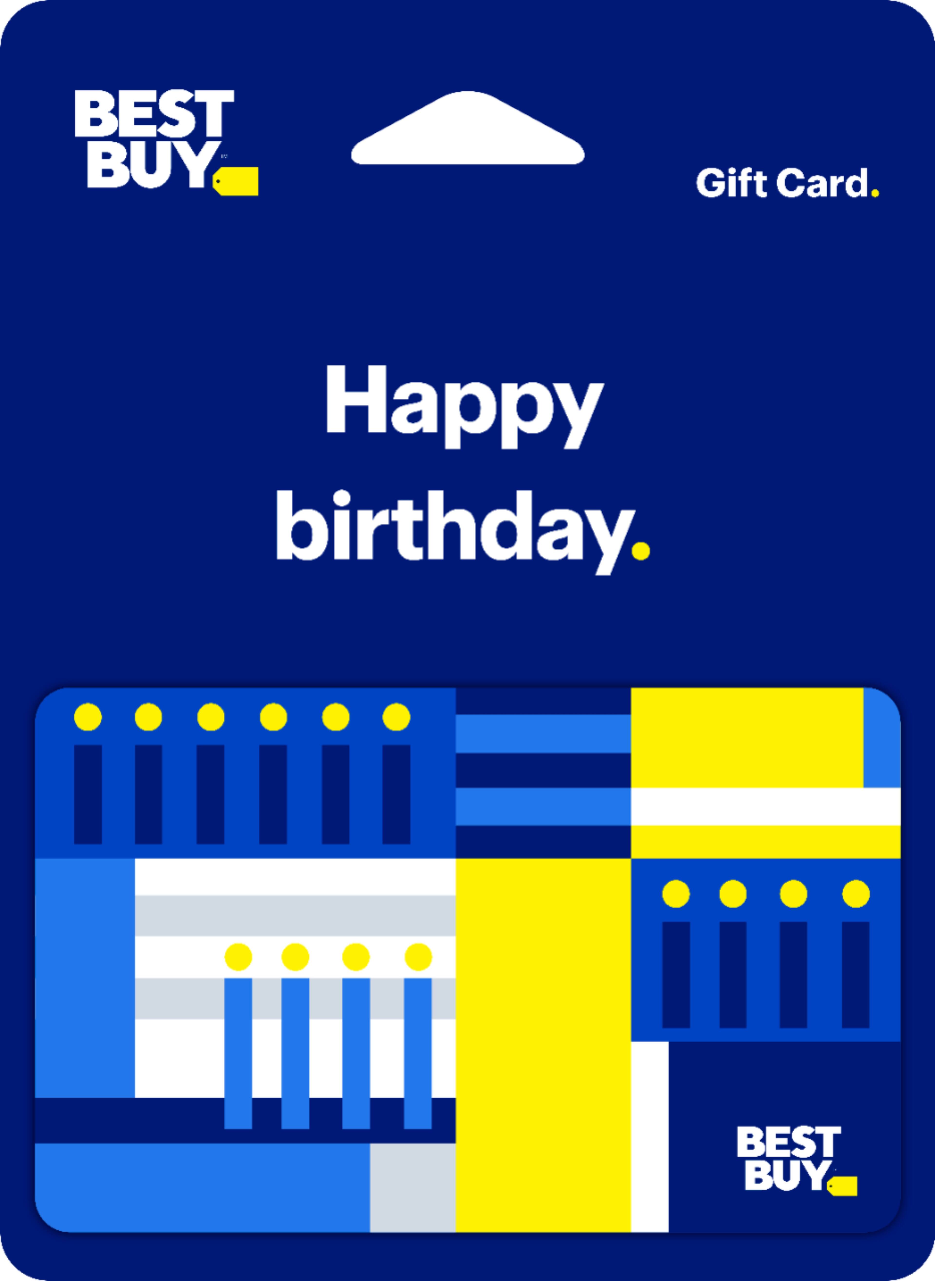 Front. Best Buy® - $500 Happy Birthday Candles Gift Card.