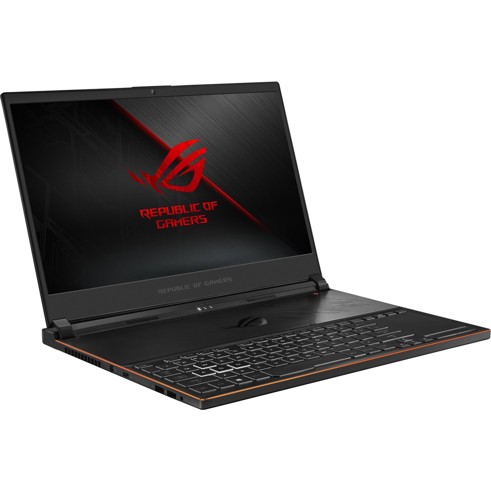 Left View: ASUS - ROG Zephyrus S 17.3" Gaming Laptop - Intel Core i7 - 16GB Memory - NVIDIA GeForce RTX 2060 - 512GB Solid State Drive - Black