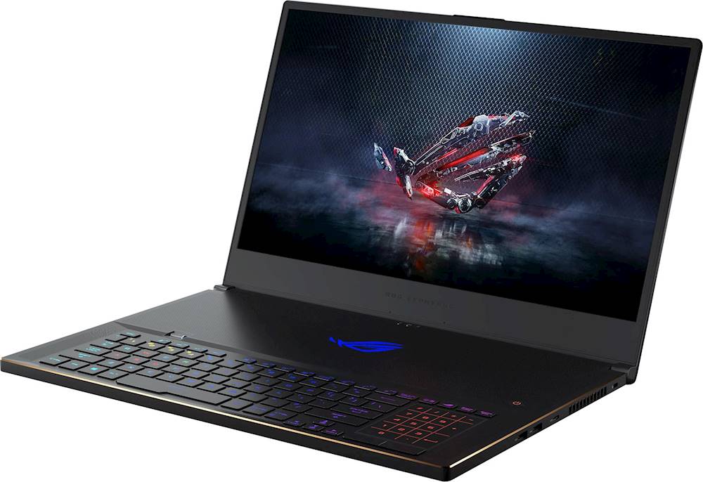 Angle View: ASUS - ROG Zephyrus S GX701 17.3" Gaming Laptop - Intel Core i7 - 16GB Memory - NVIDIA GeForce RTX 2070 - 1TB Solid State Drive - Metalic Black