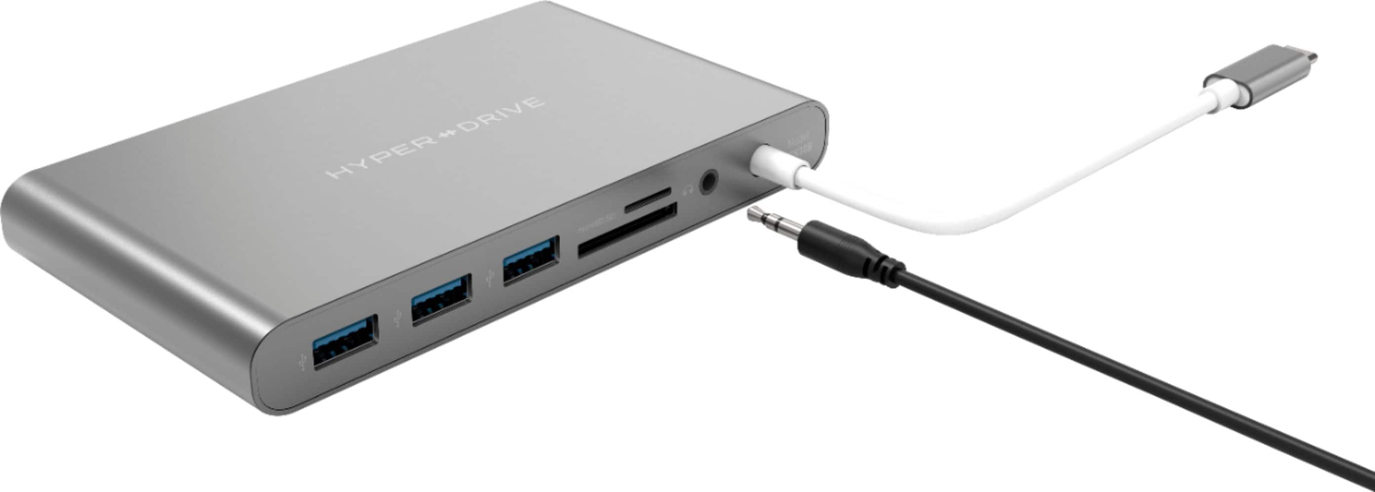 Front. Hyper - HyperDrive Ultimate 11-Port Universal USB-C Hub - USB-C Docking Station for Laptops - Space Gray.