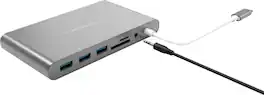 Hyper - HyperDrive Ultimate 11-Port Universal USB-C Hub - USB-C Docking Station for Laptops - Space Gray