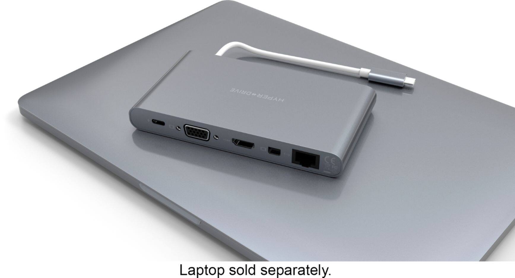 Alt View 11. Hyper - HyperDrive Ultimate 11-Port Universal USB-C Hub - USB-C Docking Station for Laptops - Space Gray.