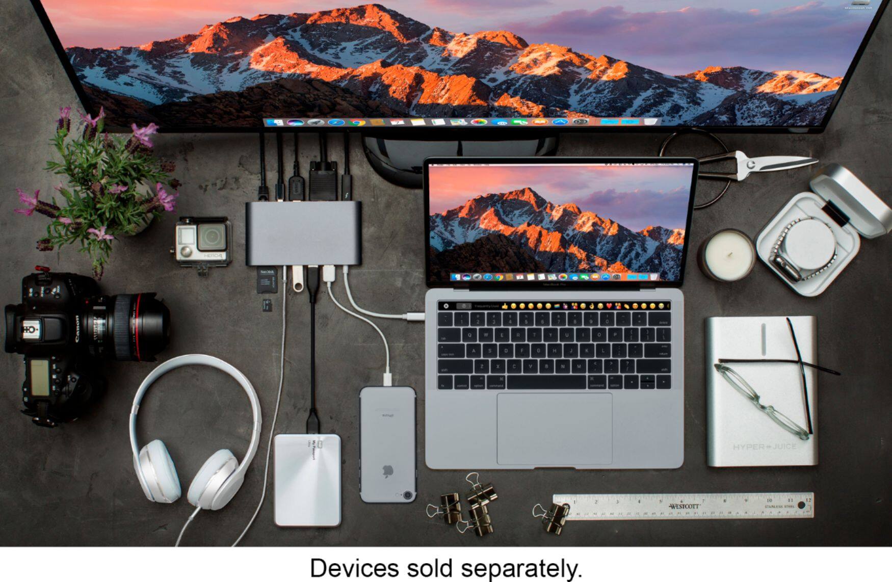 Alt View 14. Hyper - HyperDrive Ultimate 11-Port Universal USB-C Hub - USB-C Docking Station for Laptops - Space Gray.
