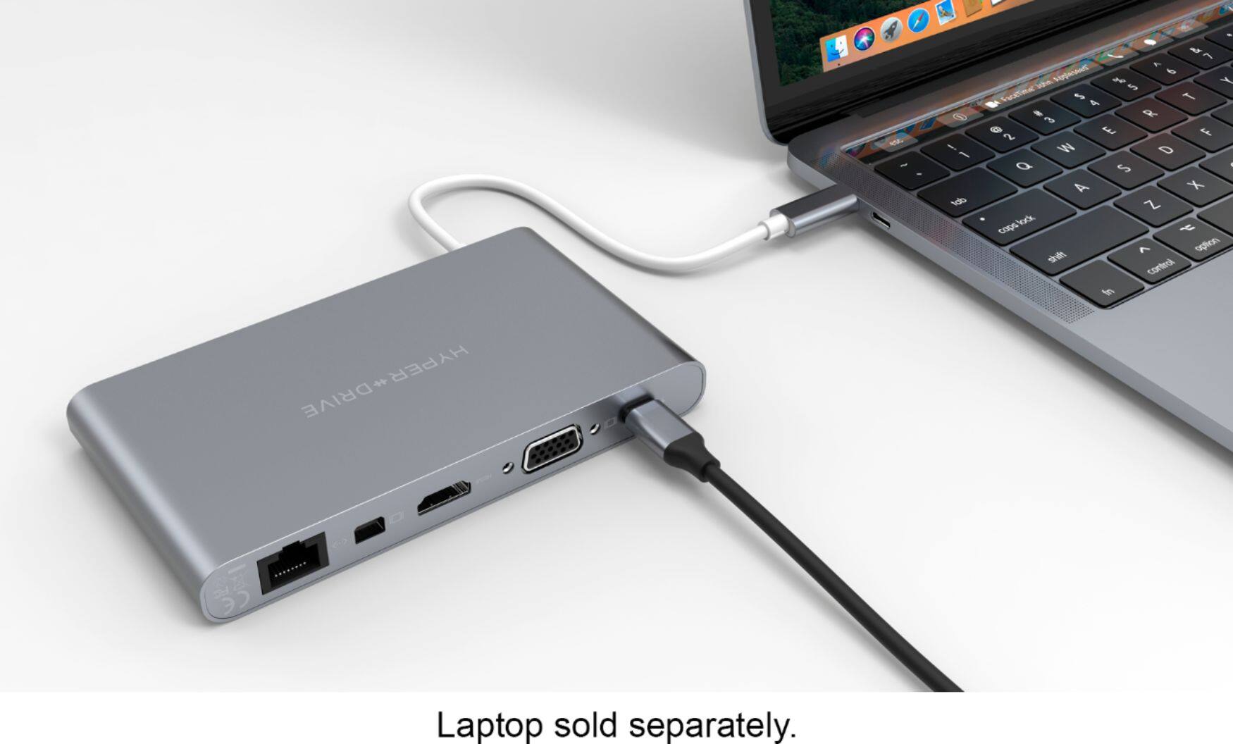 Alt View 17. Hyper - HyperDrive Ultimate 11-Port Universal USB-C Hub - USB-C Docking Station for Laptops - Space Gray.