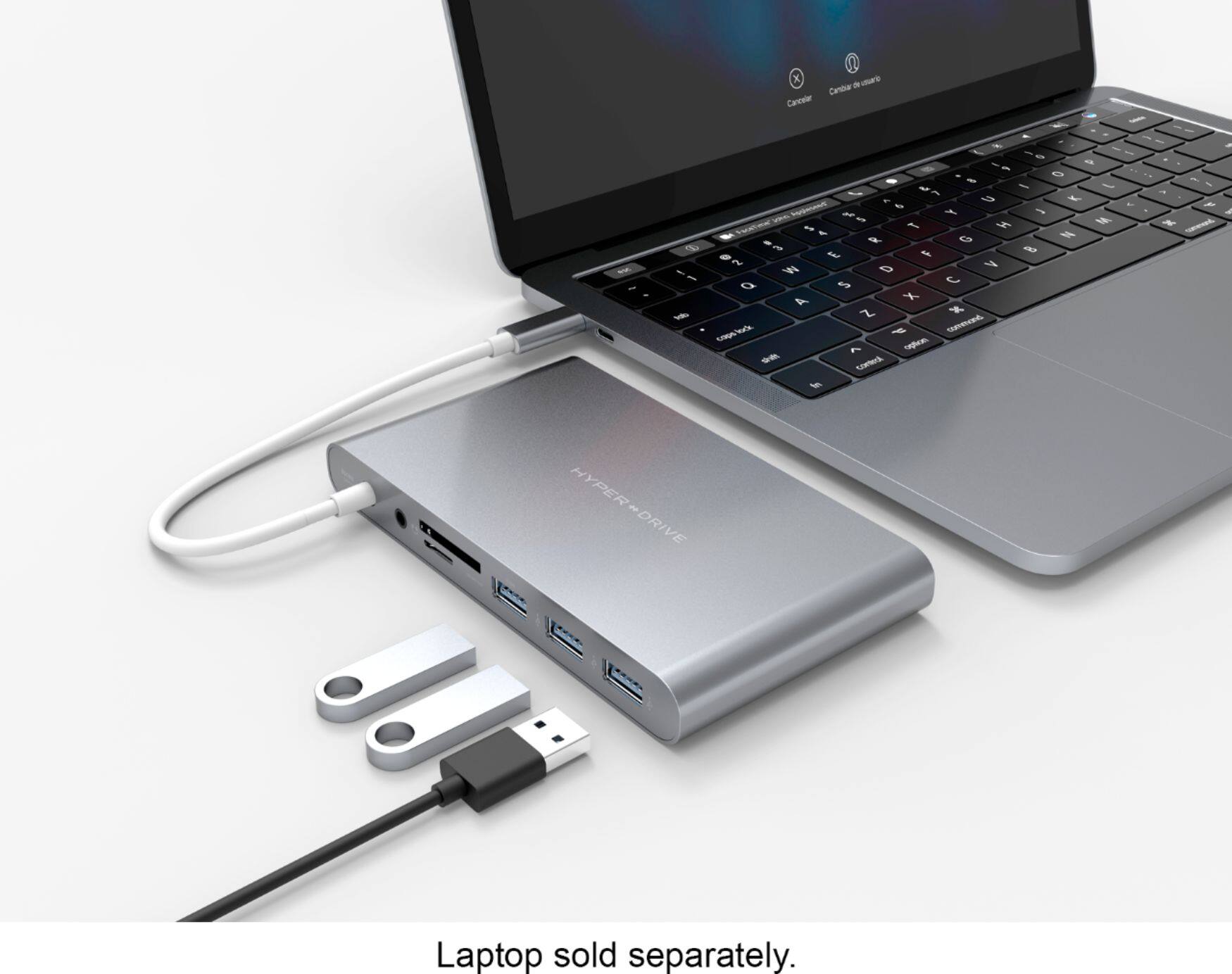 Alt View 18. Hyper - HyperDrive Ultimate 11-Port Universal USB-C Hub - USB-C Docking Station for Laptops - Space Gray.