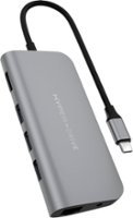 Hyper - 9-Port Universal USB-C Hub - USB-C Docking Station for Laptops - Space Gray - Front_Zoom